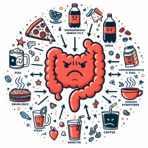ai generated, health, gut health, intestines, colon, body, liver, human, lung, junk food, pizza